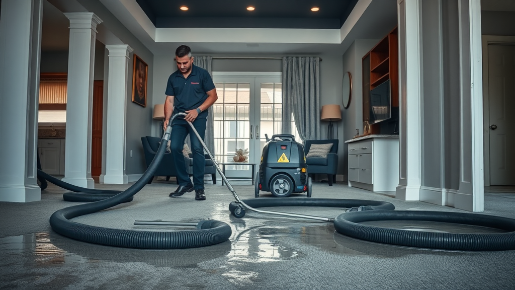 Professional damage restoration service - certified technicians extracting water and repairing Columbia SC home