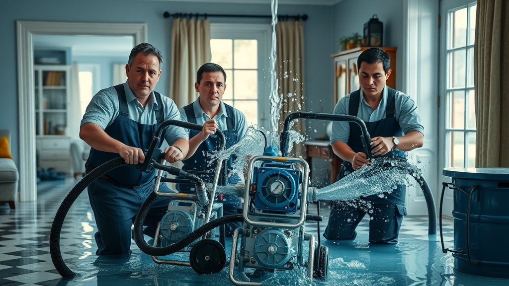 team of certified technicians with water extraction equipment, emergency water removal columbia south carolina