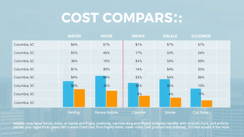 Chart showing cost comparison for water, fire, mold, and smoke damage restoration in Columbia SC