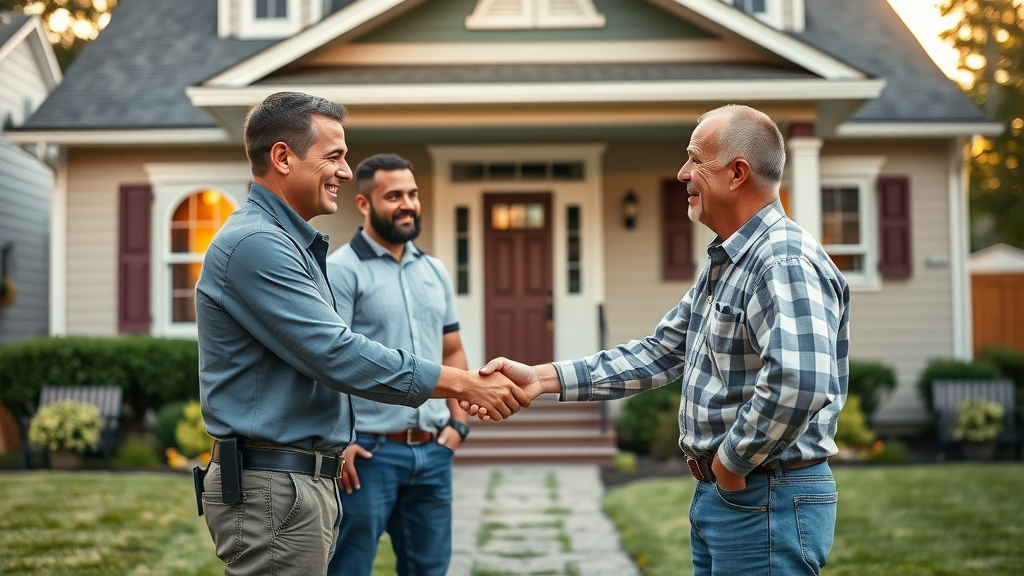 restoration company team columbia sc shaking hands with homeowner after mold remediation