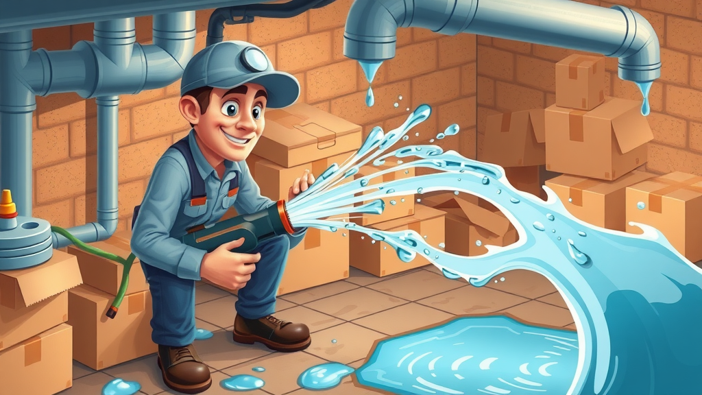 damage restoration services columbia sc - technician inspecting burst pipe for water damage assessment