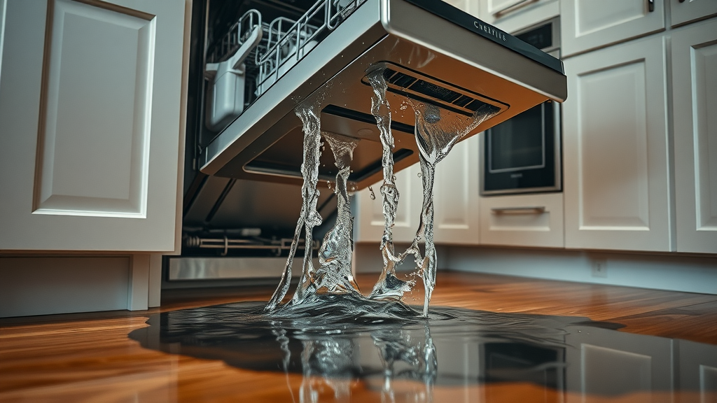 Burst pipe and appliance water damage in Lexington SC - kitchen flooding from dishwasher leak
