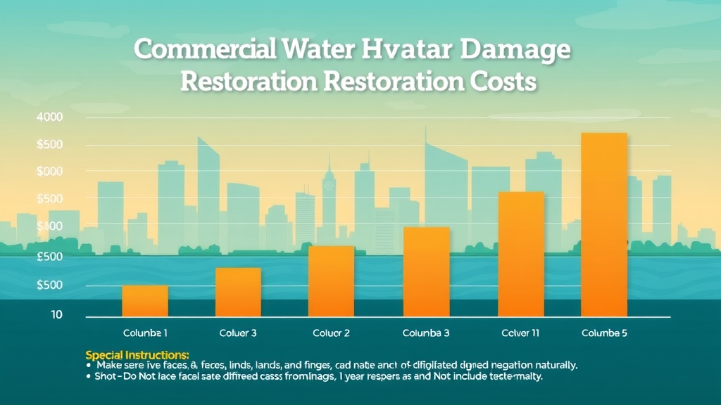 Chart of commercial water damage restoration costs in Columbia SC by damage type