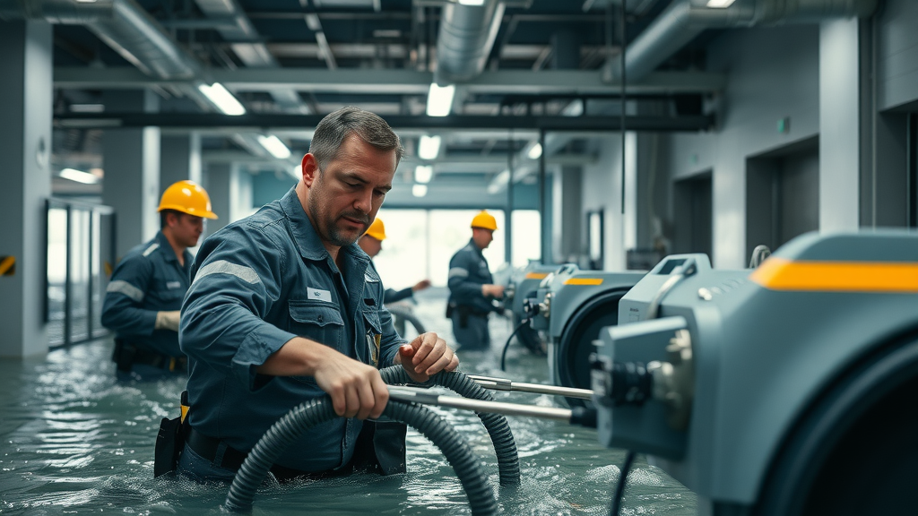 professional restoration crew with industrial water extraction equipment ensures rapid and complete flood damage repair lexington