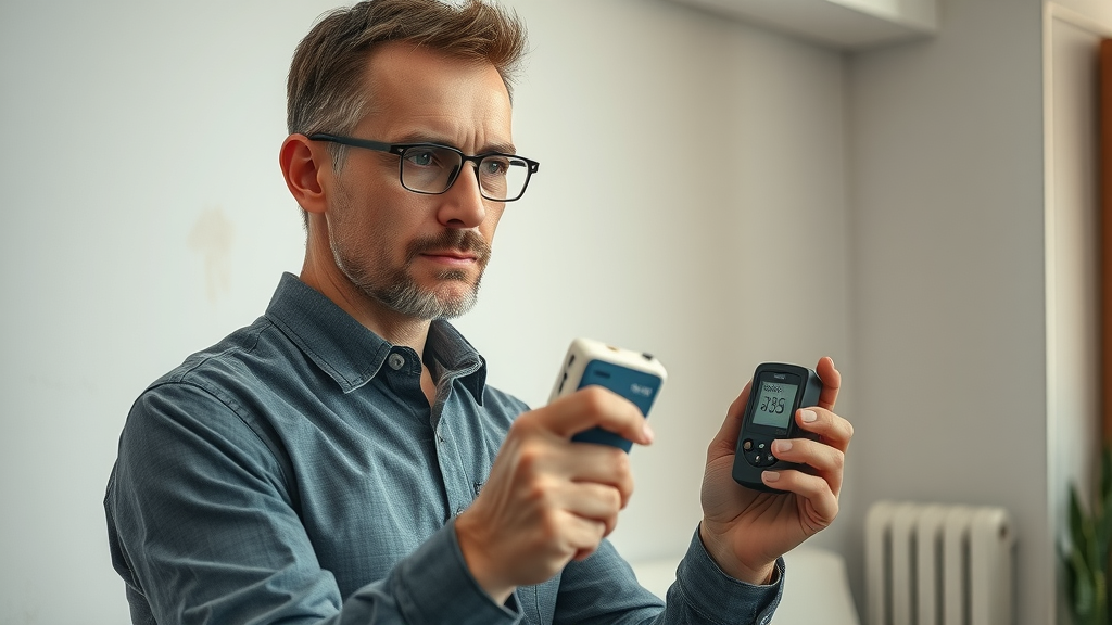 Professional restoration expert checks wall for water damage using moisture meter, water damage repair cost lexington