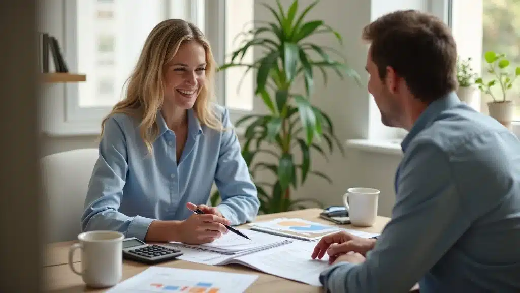Financial advisor explaining mold remediation services costs to Columbia SC homeowner