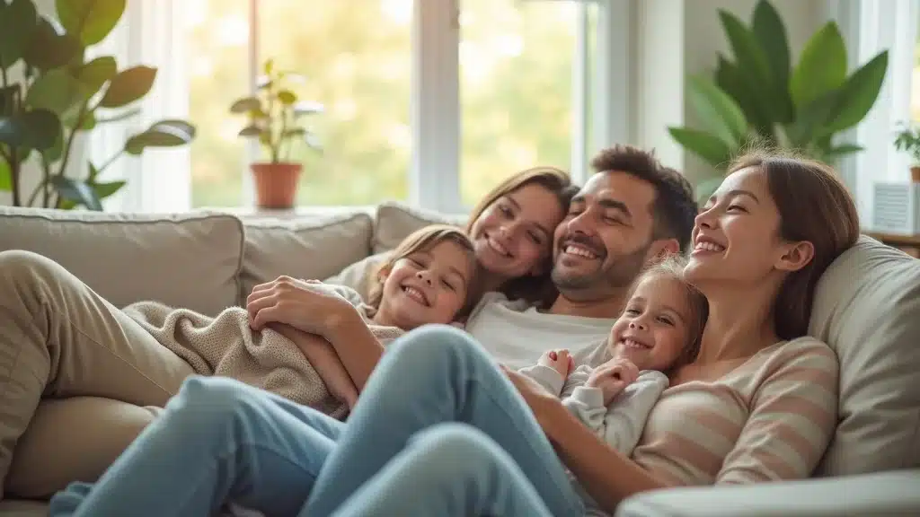 Happy Columbia SC family enjoying healthier indoor air after professional mold remediation services